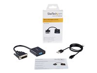 StarTech.com Aktiv DVI-D till VGA-kabeladapter - 1920x1200 - Videokort - DVI-D, Mikro-USB typ B (endast ström) till HD-15 (VGA) (hona) - 24.8 m - 1920 x 1200 (WUXGA) stöd, aktiv - svart DVI2VGAE