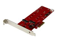 StarTech.com 2x M.2 SATA SSD Controller Card - PCIe - PCI Express M.2 SATA III Controller - NGFF Card Adapter (PEX2M2) - Kontrollerkort - M.2 - M.2 Card / SATA 6Gb/s - PCIe 2.0 x2 - för P/N: BNDTB10GI, BNDTB210GSFP, BNDTB310GNDP, BNDTB410GSFP, BNDTB4M2E1, BNDTBUSB3142 PEX2M2
