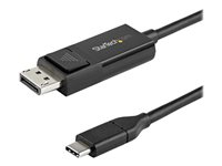 StarTech.com USB C till DisplayPort 1.2-kabel på 2 m för 4K vid 60 Hz - dubbelriktad vändbar videokabeladapter för DP till USB-C eller USB-C till DP - HBR2/HDR - USB Type C/TB3-skärmkabel - DisplayPort-kabel - 24 pin USB-C (hane) till DisplayPort (hane) - USB 3.1 / Thunderbolt 3 / DisplayPort 1.2 - 2 m - stöd för 4K, aktiv - svart CDP2DP2MBD