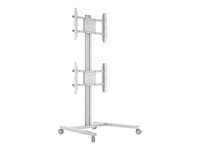 Multibrackets M Display Stand 180 Dual Vertical - Vagn - för 2 LCD-bildskärmar - aluminium, stål - silver - skärmstorlek: 32"-55" 7350105212222