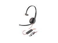 Poly Blackwire 3210 - Blackwire 3200 Series - headset - på örat - kabelansluten - USB-C - svart - UC-certifierad 8X214A6
