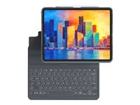 ZAGG Pro Keys - Tangentbord och foliefodral - bakgrundsbelyst - Bluetooth - Nordisk - svart/grå tangentbord, svart/grå fodral - för Apple 11-inch iPad Pro (1:a generation, 2a generation, 3:e generationen) 103407984