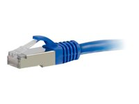 C2G Cat6a Booted Shielded (STP) Network Patch Cable - Patch-kabel - RJ-45 (hane) till RJ-45 (hane) - 30 cm - STP - CAT 6a - formpressad, hakfri, tvinnad - blå 89926