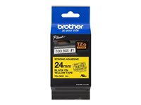 Brother TZe-S651 - Extrastark häftning - svart på gult - Rulle ( 2,4 cm x 8 m) 1 kassett(er) bandlaminat - för Brother PT-D600; P-Touch PT-3600, D800, E550, E800, P750, P900, P950; P-Touch EDGE PT-P750 TZES651