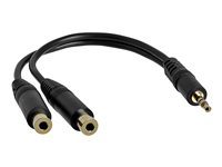 StarTech.com 6 in. 3.5mm Audio Splitter Cable - Stereo Splitter Cable - Gold Terminals - 3.5mm Male to 2x 3.5mm Female - Headphone Splitter (MUY1MFF) - Ljudsplitter - mini-phone stereo 3.5 mm hane till mini-phone stereo 3.5 mm hona - 15.2 cm - för P/N: MU1MMS, PCISOUND4CH MUY1MFF