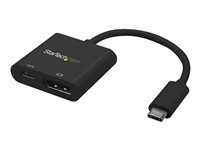 StarTech.com USB C till DisplayPort-adapter med USB Power Delivery - 4K 60 Hz - DisplayPort-adapter - 24 pin USB-C (hane) till DisplayPort, USB-C (enbart ström) (hona) - Displayport 1.2/Thunderbolt 3 - USB Power Delivery (60W), 4K60 Hz (4096 x 2160) stöd - svart CDP2DPUCP