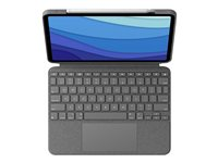 Logitech Combo Touch - Tangentbord och foliefodral - med pekdyna - bakgrundsbelyst - Apple Smart connector - QWERTY - spansk - oxford-grå - för Apple 11-inch iPad Pro (1:a generation, 2a generation, 3:e generationen) 920-010145