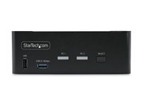StarTech.com 2-Port Dual-Monitor DisplayPort KVM Switch, 8K 60Hz / 4K 144Hz, DP 1.4, 2x USB 10Gbps Ports, 4x USB HID Ports, Hotkey Switching, TAA Compliant - Omkopplare för tangentbord/video/mus/ljud/USB - 2 x KVM/ljud/USB - 1 lokal användare - skrivbordsmodell - TAA-kompatibel P2CDD143-KVM-SWITCH