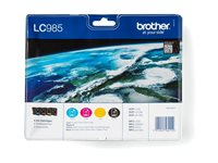Brother LC985VALBP - 4-pack - svart, gul, cyan, magenta - original - blister - bläckpatron - för Brother DCP-J140W, DCP-J315W, DCP-J515W, MFC-J410 LC985VALBP