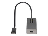 StarTech.com USB C to Mini DisplayPort Adapter, 4K 60Hz USB-C to mDP Adapter Dongle, USB Type-C to Mini DP Monitor/Display, Video Converter, Works w/ Thunderbolt 3, 12" Long Attached Cable - DP Alt Mode, mDP 1.2 (CDP2MDPEC) - DisplayPort-adapter - 24 pin USB-C (hane) till Mini DisplayPort (hona) - Displayport 1.2/Thunderbolt 3 - 30.6 cm - 4K60Hz (3840 x 2160) stöd - grå CDP2MDPEC