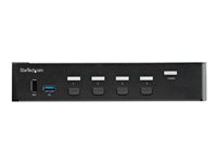 StarTech.com 4-ports HDMI KVM-switch - En skärm 4K 60 Hz Ultra HD HDR - Desktop HDMI 2.0 KVM-switch med 2 portar USB 3.0-hubb (5 Gbit/s) och 4x USB 2.0 HID, ljud - Snabbtangenter för omkoppling - TAA - Omkopplare för tangentbord/video/mus/ljud - 4 x KVM/ljud - 1 lokal användare - skrivbordsmodell, rackmonterbar - TAA-kompatibel SV431HU34K6
