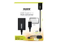 PORT Connect - USB/VGA-adapter - 24 pin USB-C (hane) till HD-15 (VGA) (hona) - 15 cm 900125